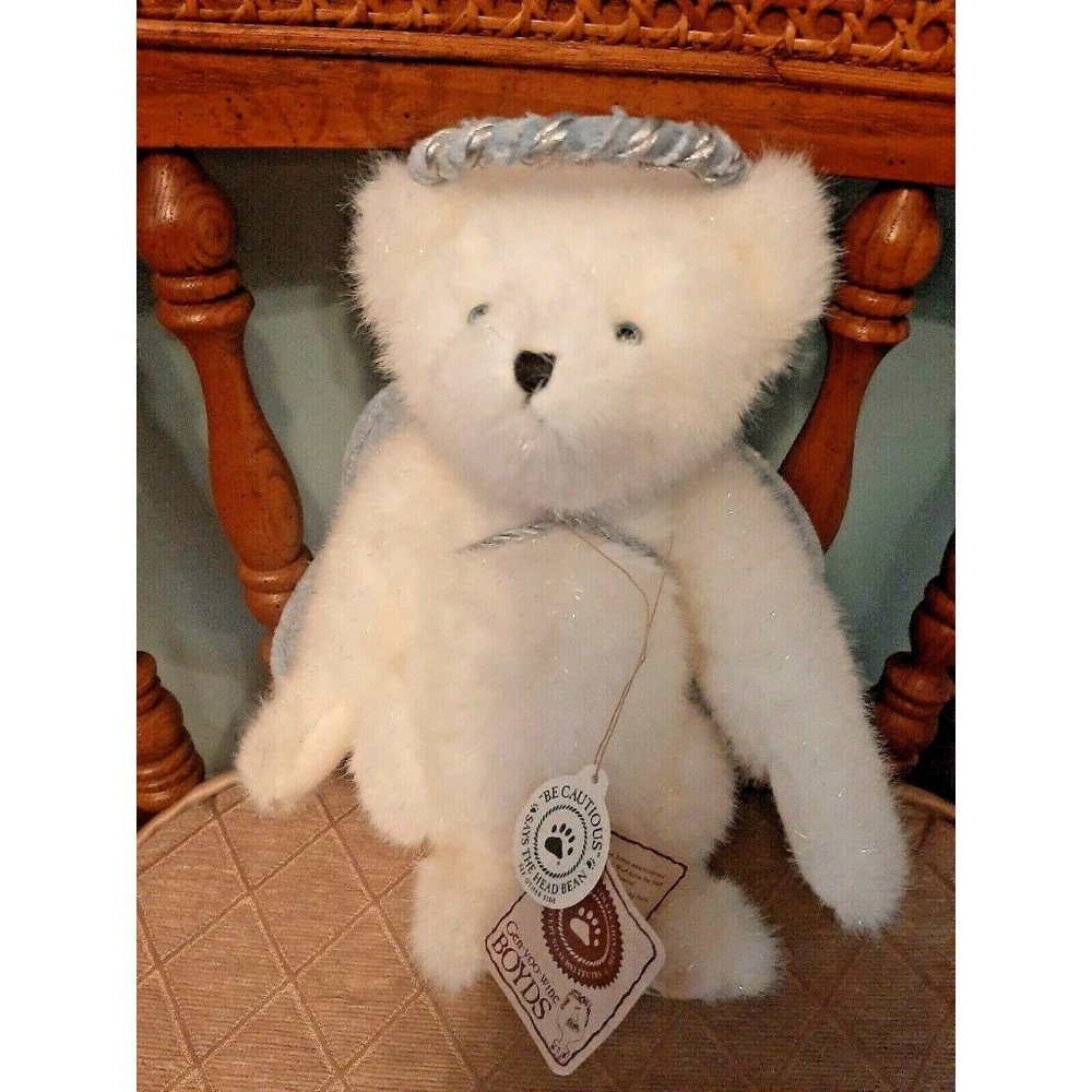 White Kaylie Angelfrost Boyds Bear Precious Stuffed Plush Soft Sparkly